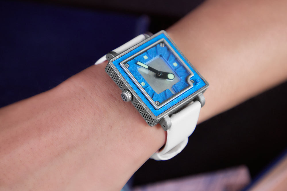 A familiar face. A brighter frame. wrist close-up